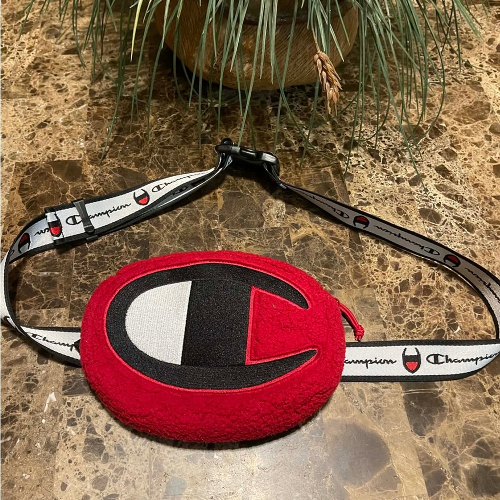 Champion Red and Black Logo Belt Bag